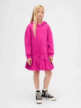 Oversized-tröjklänning med huva för barn