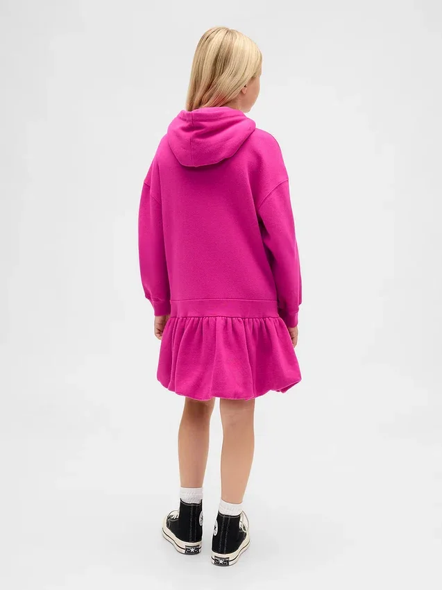 Oversized-tröjklänning med huva för barn