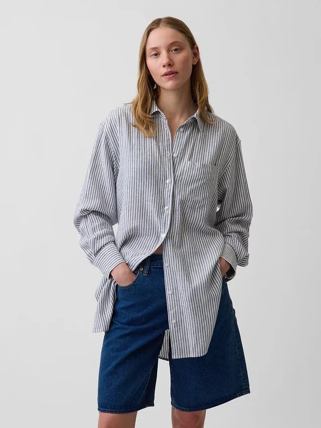 Oversized tunika i linneblandning