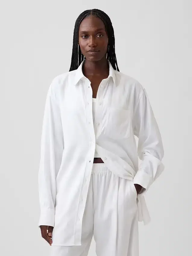 Oversized tunika i linneblandning