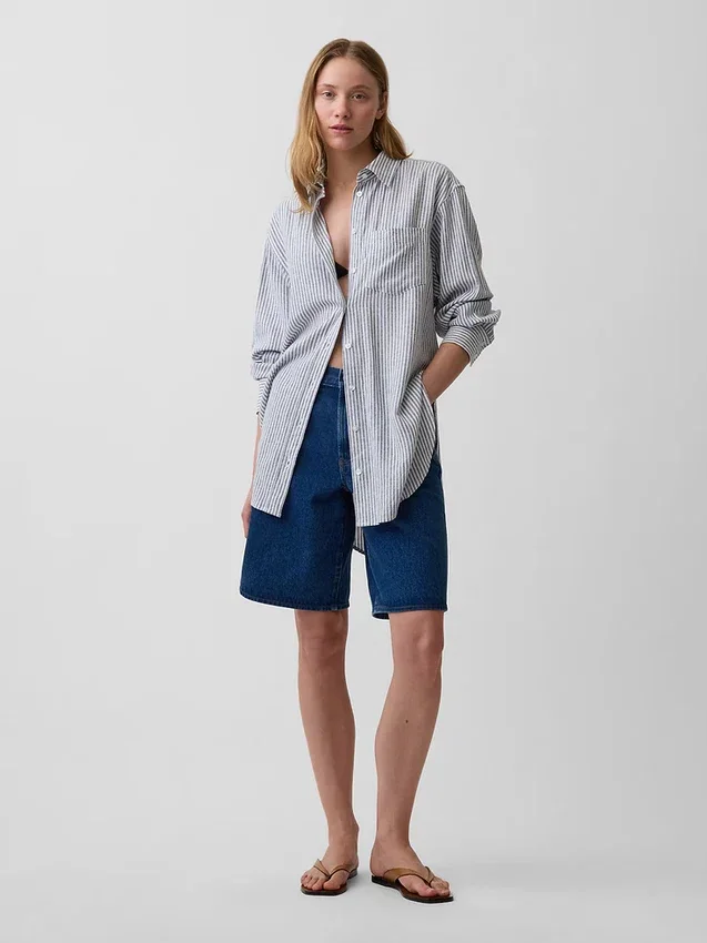 Oversized tunika i linneblandning