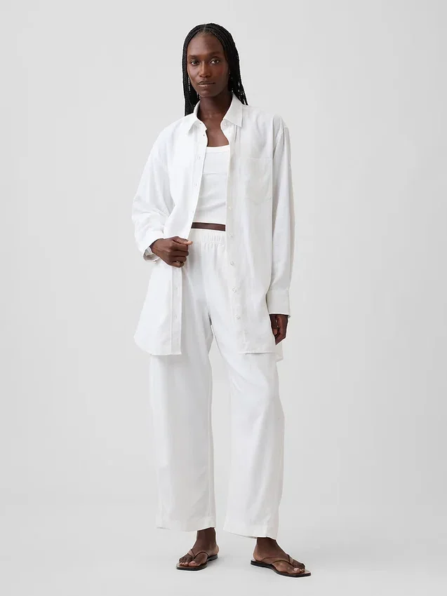 Oversized tunika i linneblandning