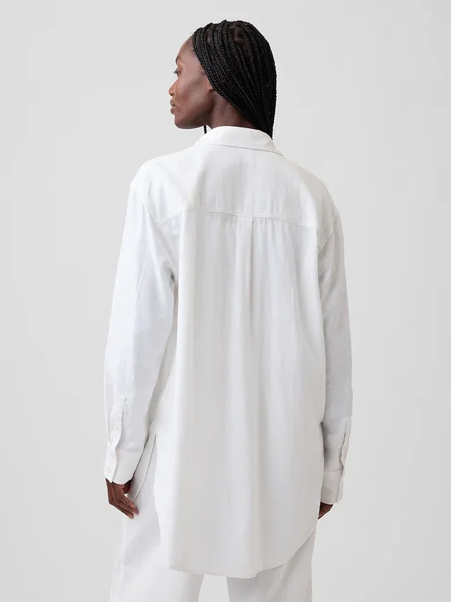 Oversized tunika i linneblandning