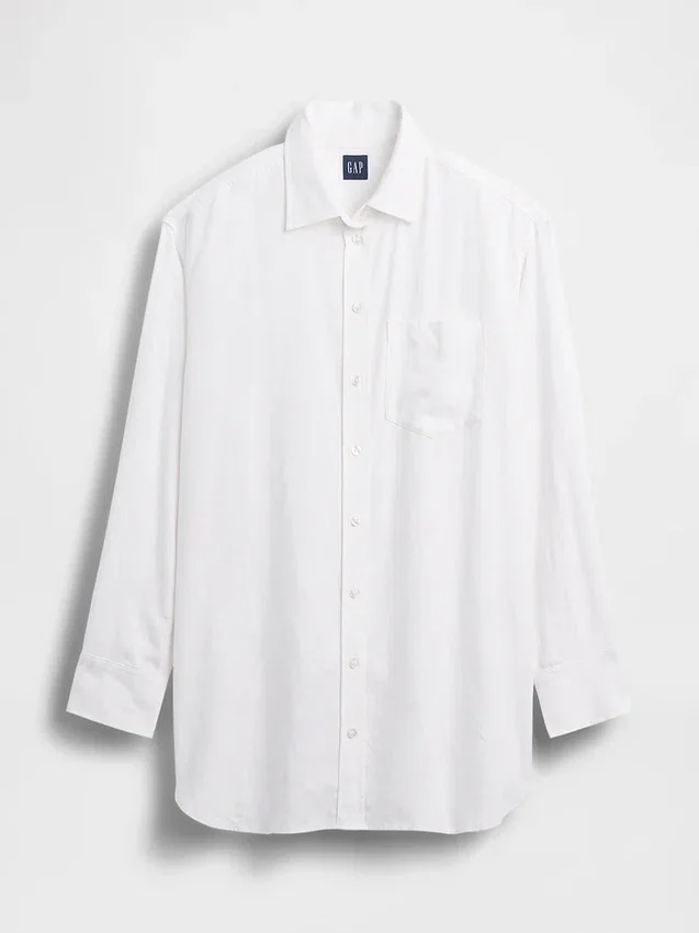 Oversized tunika i linneblandning