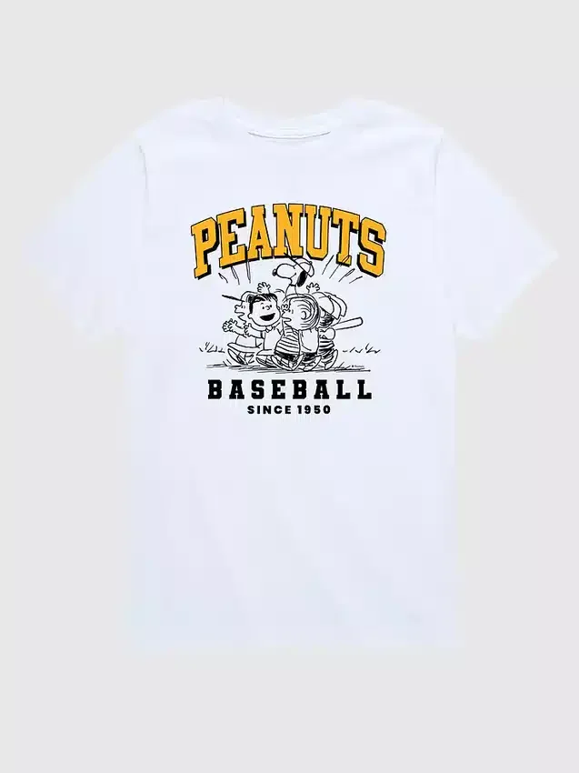 Peanuts-baseballtröja med korta ärmar för småbarn