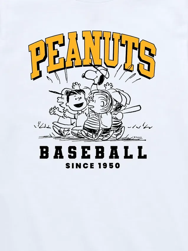Peanuts-baseballtröja med korta ärmar för småbarn