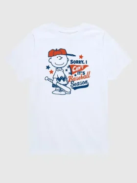 Peanuts-baseballtröja med korta ärmar för småbarn: Charlie Brown – Sorry I Can’t