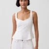 Peplum-top i linneblandning