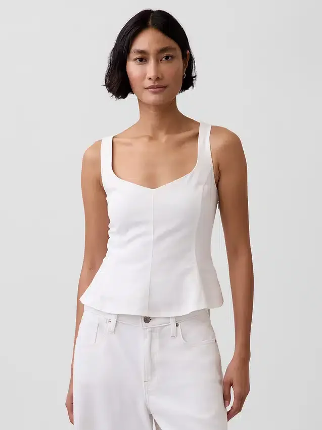Peplum-top i linneblandning