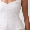 Peplum-top i linneblandning