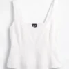 Peplum-top i linneblandning