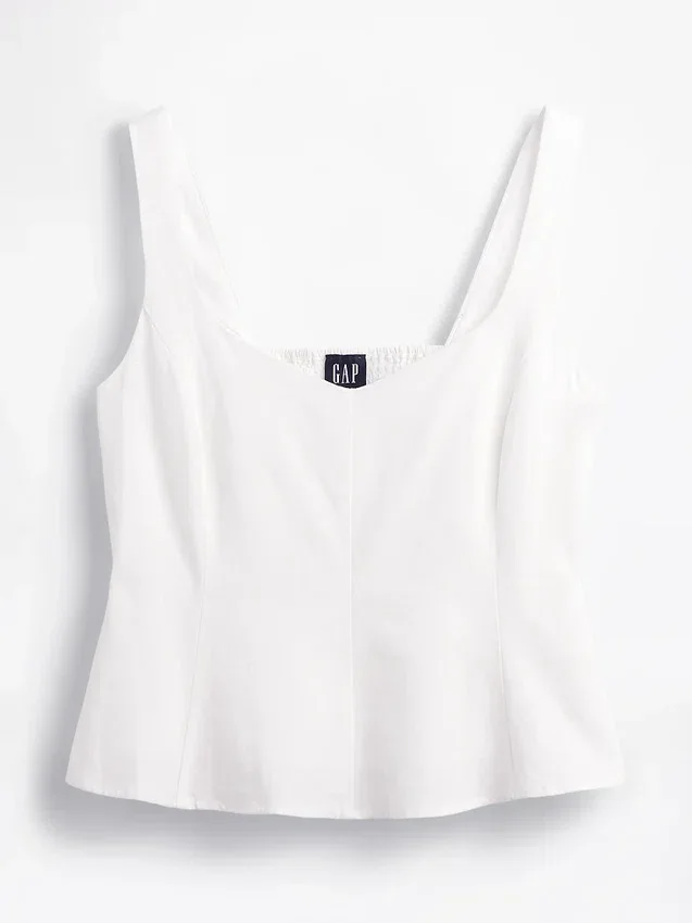 Peplum-top i linneblandning