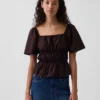Peplum-top med fyrkantig halsringning