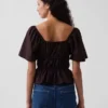 Peplum-top med fyrkantig halsringning