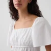 Peplum-top med fyrkantig halsringning