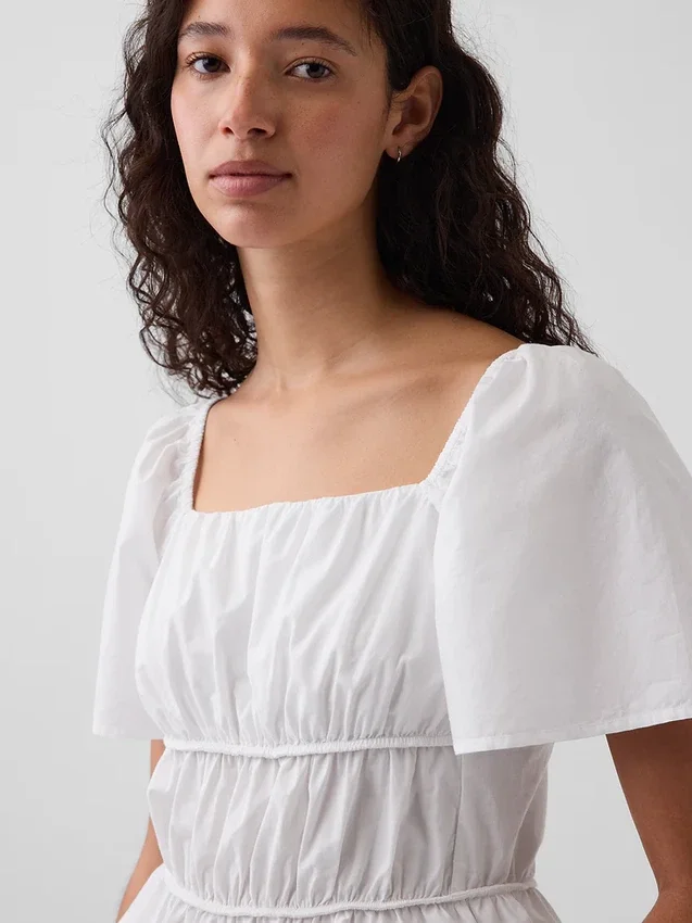 Peplum-top med fyrkantig halsringning