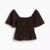 Peplum-top med fyrkantig halsringning