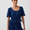 Peplum-top med spetskant