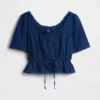 Peplum-top med spetskant