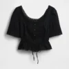 Peplum-top med spetskant
