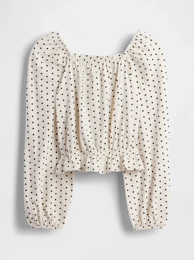Peplum-toppar i krusad tröja för barn