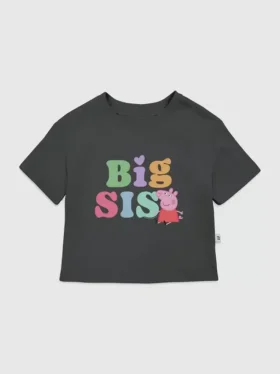 Peppa Pig-T-shirt med tryck för småbarn – ”Big Sis”