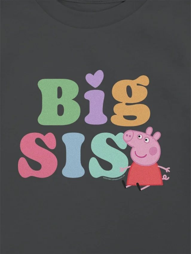 Peppa Pig-T-shirt med tryck för småbarn – ”Big Sis”