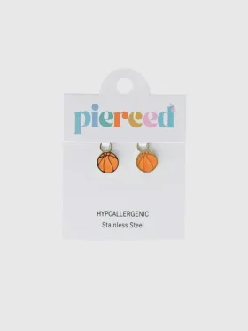Pierced Co-basketbollscharm för huggie-örhängen