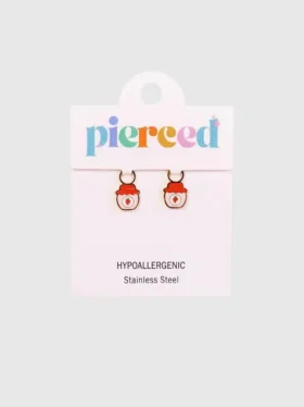 Pierced Co-berlocker med jordgubbssyltmotiv för huggie-örhängen
