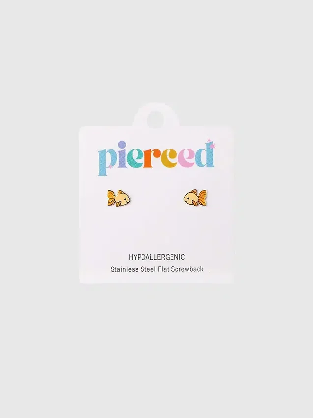 Pierced Co guldfiskörhängen med skruvstängning