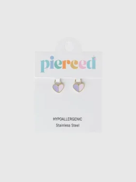 Pierced Co Heart Duo-berlock till huggie-örhängen