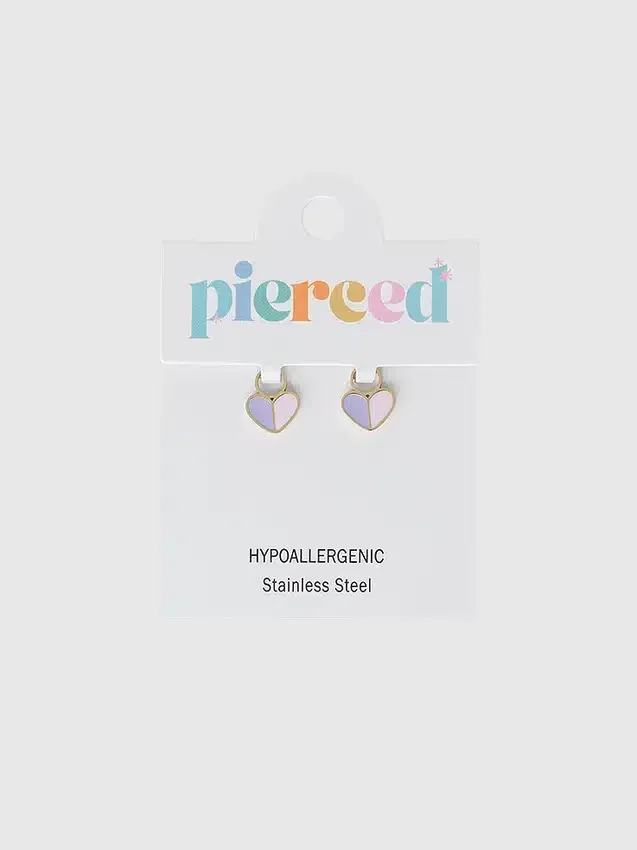 Pierced Co Heart Duo-berlock till huggie-örhängen
