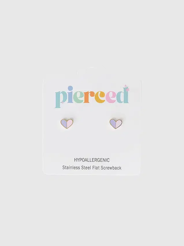 Pierced Co Heart Duo-örhängen med skruvstift