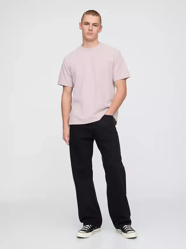 Piqué-T-shirt i avslappnad passform