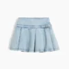 Plisserad minikjol i denim för barn