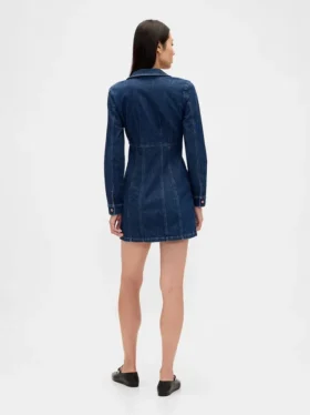 Plisserad miniklänning i denim