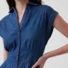 Plisserad miniklänning i denim