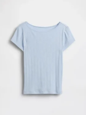 Pointelle-ribbad, figursydd T-shirt för barn
