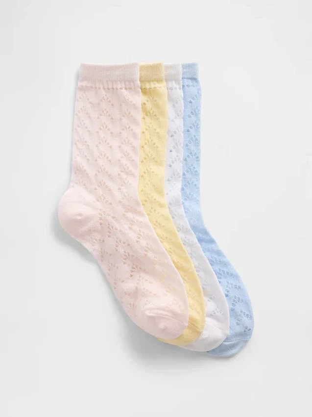 Pointelle-strumpor för barn (4-pack)