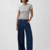 Pointelle-T-shirt med rund hals