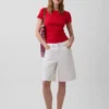 Pointelle-T-shirt med rund hals