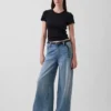 Pointelle-T-shirt med rund hals