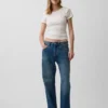 Pointelle-T-shirt med rund hals