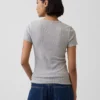 Pointelle-T-shirt med rund hals