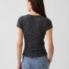 Pointelle-T-shirt med rund hals