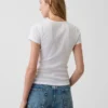 Pointelle-T-shirt med rund hals