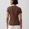 Pointelle-T-shirt med rund hals