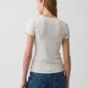 Pointelle-T-shirt med rund hals