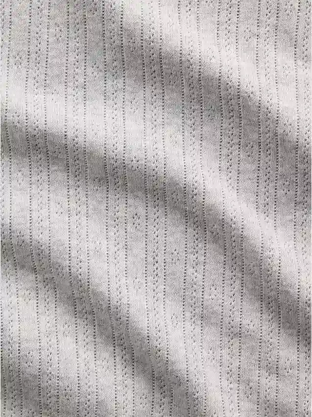 Pointelle-T-shirt med rund hals