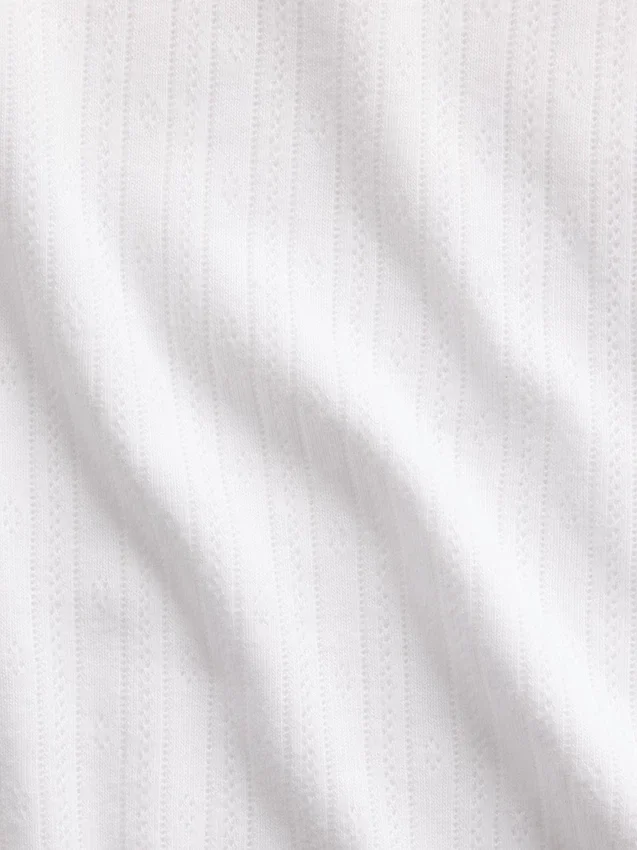 Pointelle-T-shirt med rund hals